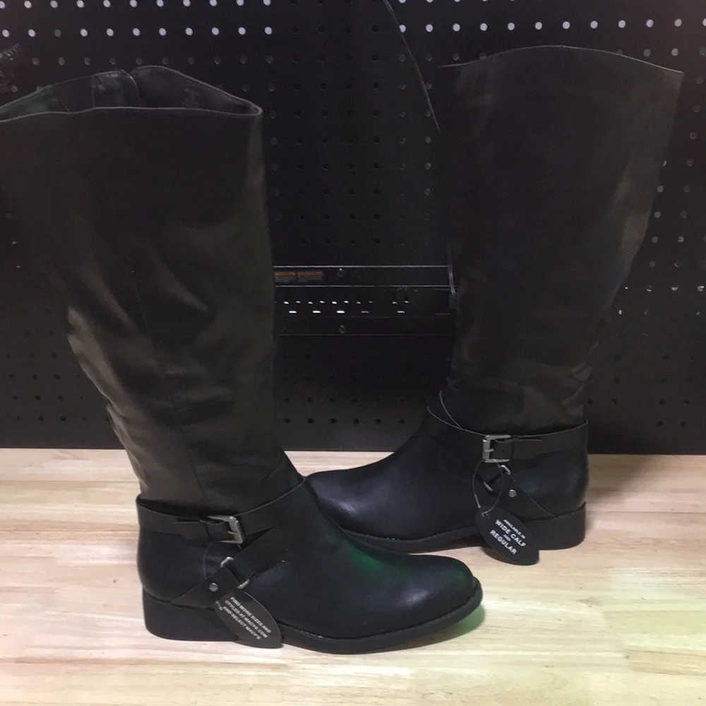 New WB Style & Co. Black Women's Mid-Calf Riding Boots